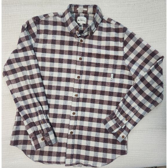 Ben Sherman Men’s Plaid Stretch Fit Shirt Size M – Long Sleeve - Picture 1 of 8